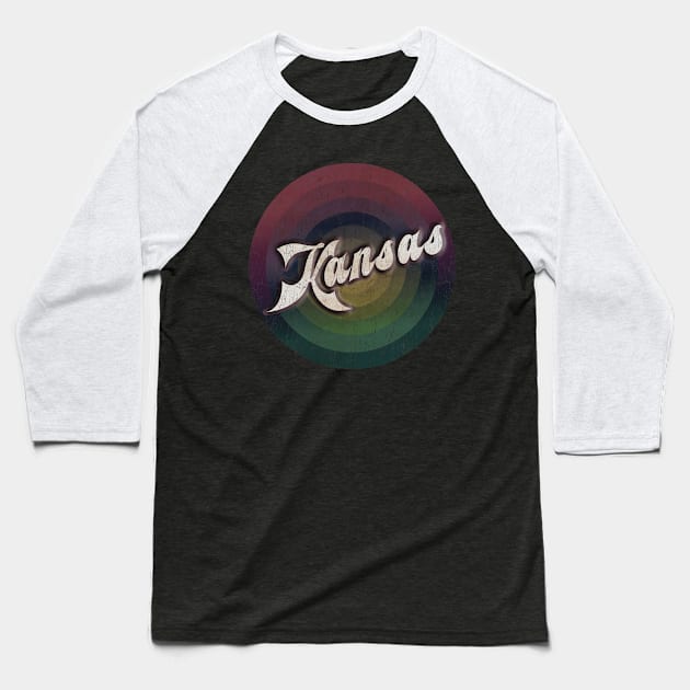 retro vintage circle Kansas Baseball T-Shirt by NamaMarket01
